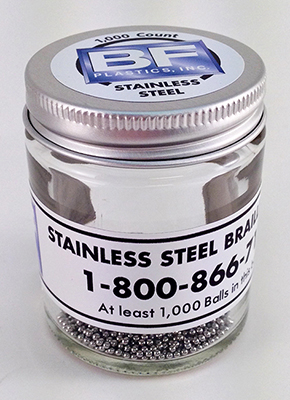 Braille Beads Stainless Steel 1,000 Per Jar